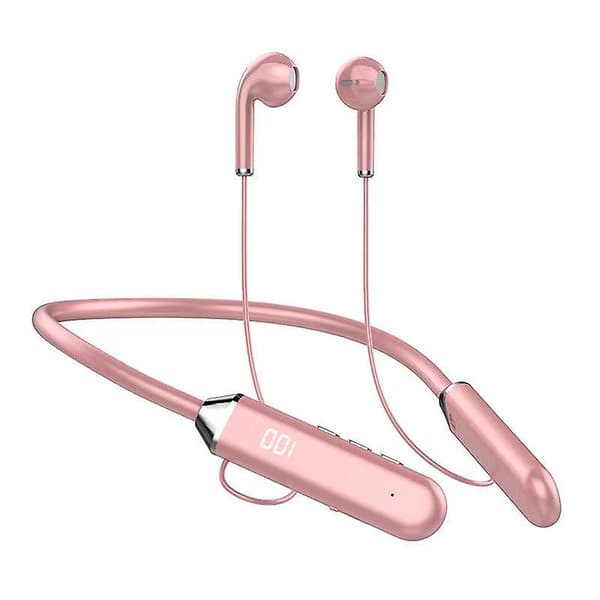 Bluetooth-headset, digitalt display, Bluetooth 5.2, nakkemontert headset, nakkemontert, magnetisk absorpsjon, semi-in-ear Bluetooth-headset, headset A
