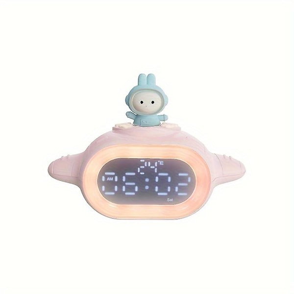 Sød Bill Rabbit Rumskib Vækkeur Studerende Vågne Artifact Elektronisk Børns Applet Kanin Smart Skrivebord Ur（blå）