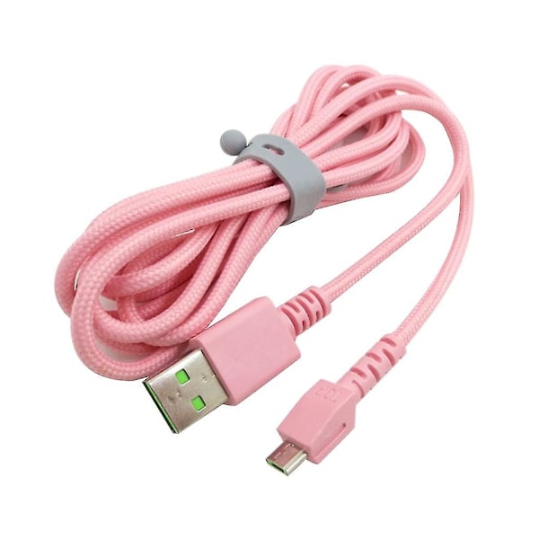 Universal Micro USB-kabel til Naga Pro trådløs mus flettet opladningskabel (Pink)