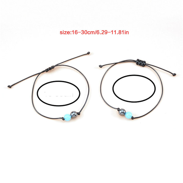 2x Personlighed Armbånd Lysende Armbånd Flettet Reb Armbånd Smykker Gaver（Gul）