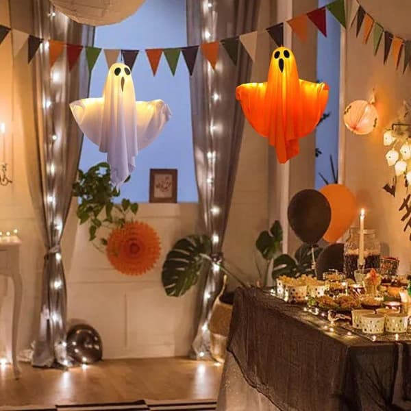 Halloween-dekorasjon - LED-lysende spøkelse - 3 blinkende moduser - Stemningsbelysning for hage og fest