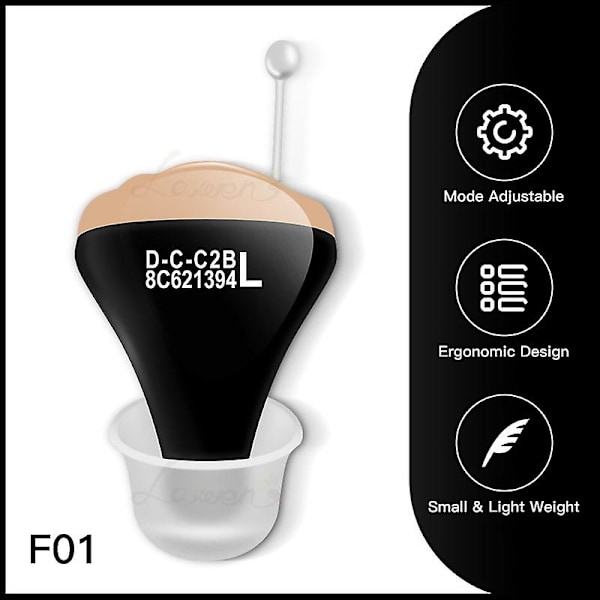 Mini hörapparater Audifonos brusreducerande ljudförstärkare bärbar digital hörapparat osynlig batteri 312 för äldre/döva (vänster öra)