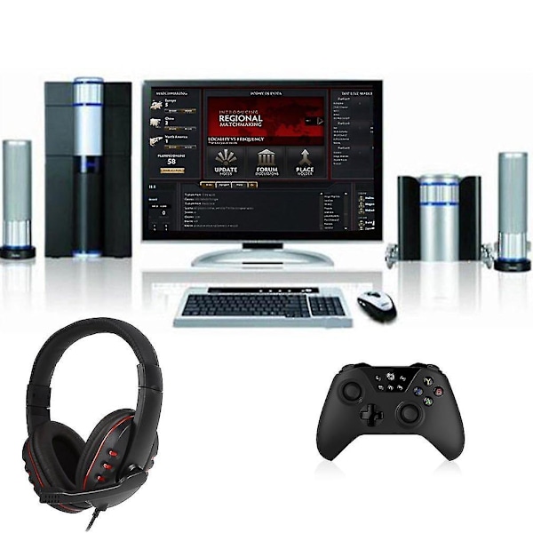 Leather Usb Wired Stereo Micphone Headphone Mic Headset For Sony Ps3 Ps4 Pc Game