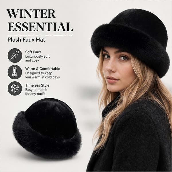 Faux Pels Hat - Vintervarme Vindtæt Plysfor 56-58cm Gray