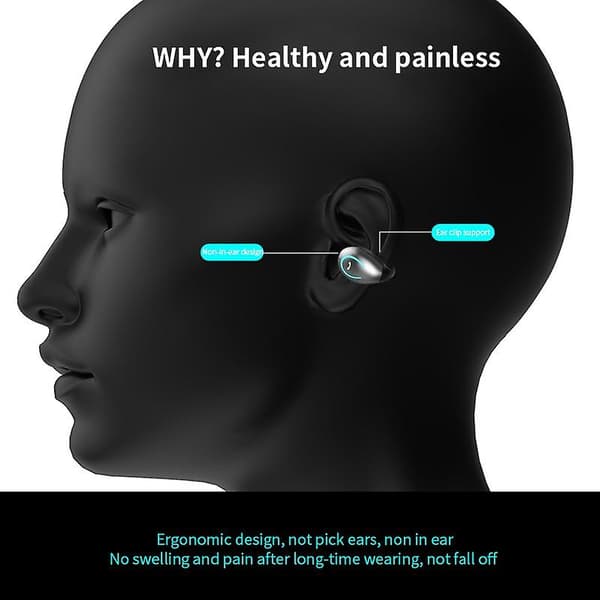 Led Breath Lamp Bluetooth Bone Conduction Trådlösa Hörlurar Bluetooth Headset Touch Single Ear Headset För Telefon Tws Brusreducering A