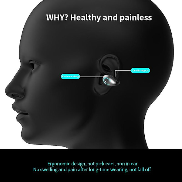 Led Breath Lamp Bluetooth Bone Conduction Wireless Earphone Bluetooth Headset Touch Single Ear Headset For Phone Tws Noise Reduction A