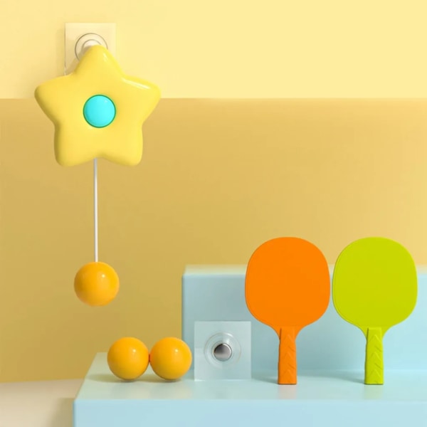 Ping Pong inomhus hängande set Barnbordtennis Rolig sjöstjärna bordtennisleksak med 3 gula bordtennisbollar
