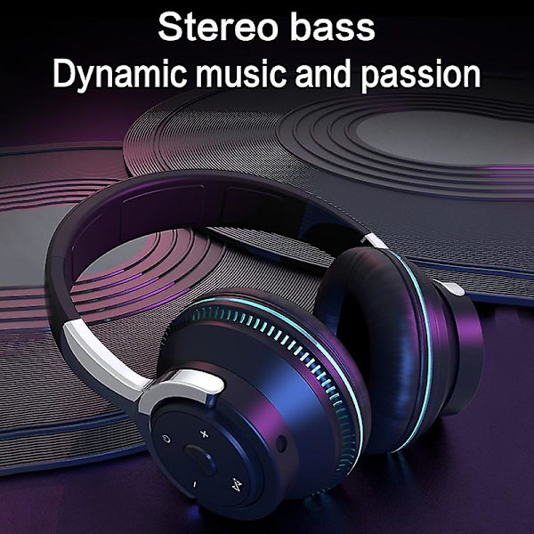 Ammattimainen pelikuuloke Värikäs Led-valo Bluetooth-kuuloke Taitettava Bluetooth-kuuloke Mikrofonilla Basso Stereo Surround Pelikuuloke Tukee
