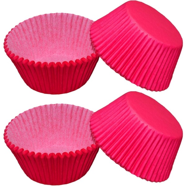Lige Cupcake etuier - Standard størrelse Cupcake etuier til pander, stativer eller holdere - Papir kopper - ni røde