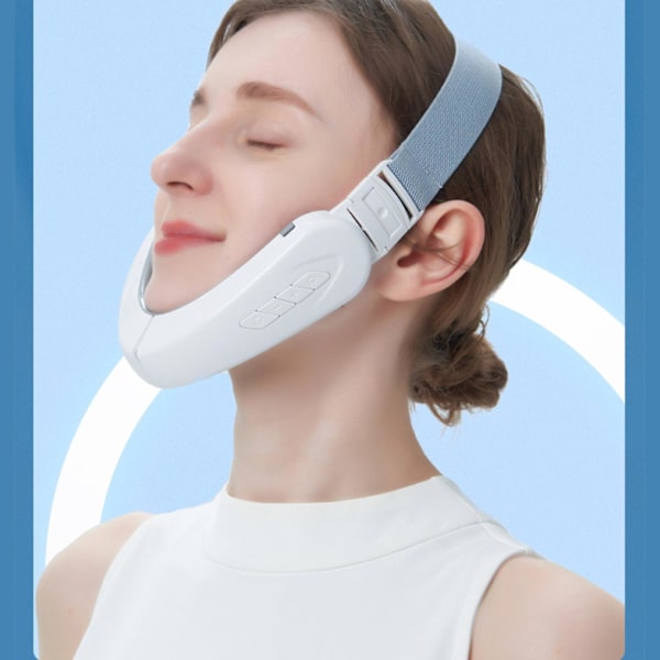 Dobbelthage Reducer, Elektrisk V-Face Shaping Ansigtsløftningsmaskine Massager Vibration Dobbelthage（Buzzer model，Pink）