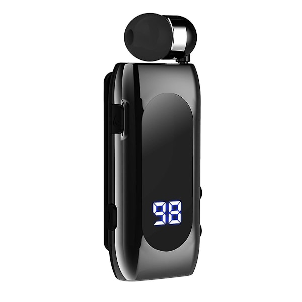 K55 Lavalier langaton kuulokemikrofoni Digitaalinen näyttö Vedenpitävä Yrityskaapeli Korvan sisäinen Ultra Bluetooth-kuulokemikrofoni,A（Gun Black）