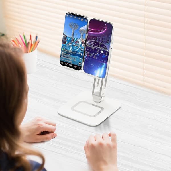 RS719 Skrivebordsstativ Mobiltelefonholder Tungt Aluminiumslegering Base Justerbar Skrivebordsmontering Tablet