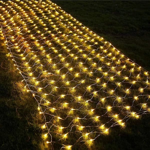 Led Fe-lys Udendørs 320 Leds Fe-lys Net Lys Gardin Varm Hvid 8 Tilstande Jul