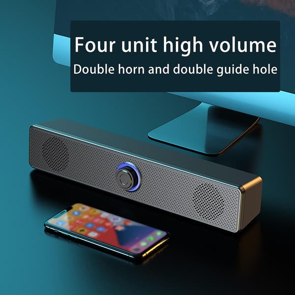 Computerhøjttalere Bluetooth Lille Højttaler Subwoofer Notebook Computer Multimedia Bluetooth Audio Kan Være Kablet Eller Bluetooth Udsalg（Sort）