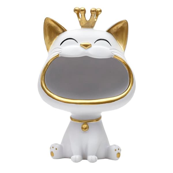 Staty - HOME DECO FACTORY - Prydnadsfat - Elegant - Vit och Guld
