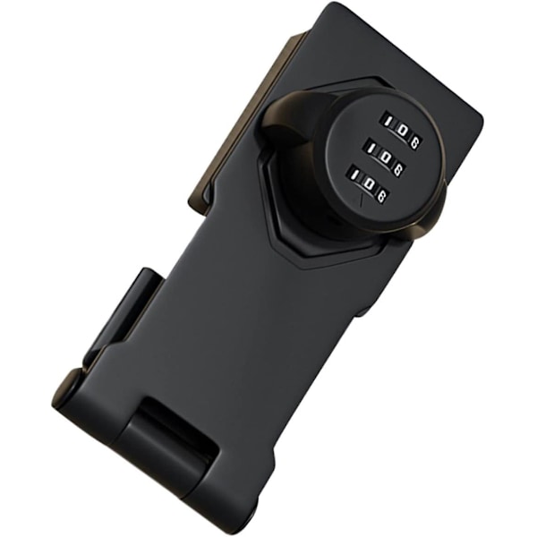 2 st nyckellösa kombinationslås för träskiva 3-siffrig lösenordskod Hasp Latch Lock Twist Knob(Svart),110mm