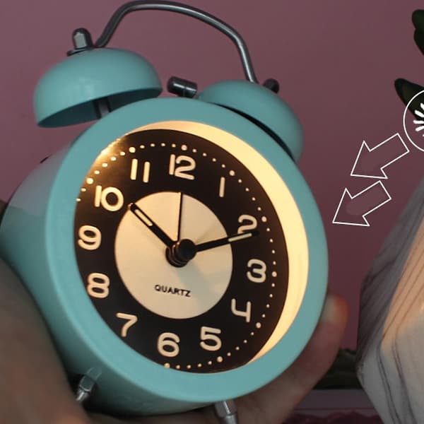 SAYTAY 4 tums väckarklocka, analog metall väckarklocka, studenthem dekoration skrivbordsklocka