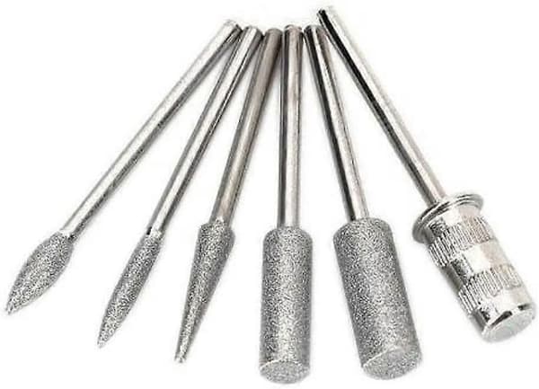6-pack Nagelfräsbits för Maskinbyte 3/32\" Skaftstorlek Akrylkonst