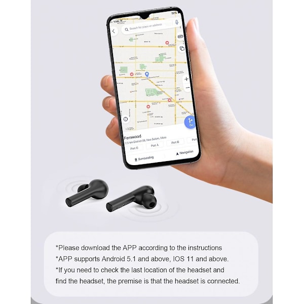 Qcy T5pro Trådløst Bluetooth-headset In-ear App-support Genkendelseskontrol Med Trådløs Opladning Bluetooth-headset Headset
