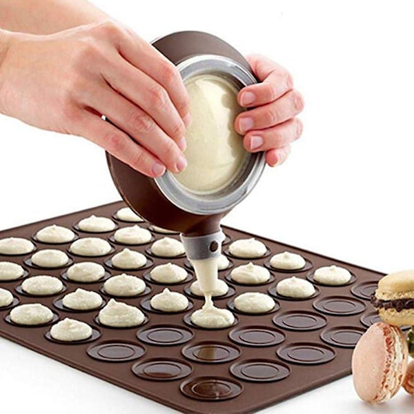 48-kapacitets non-stick silikone macaron bagemåtte non-stick silikone macaron bageform sæt kapacitet macaroon kit