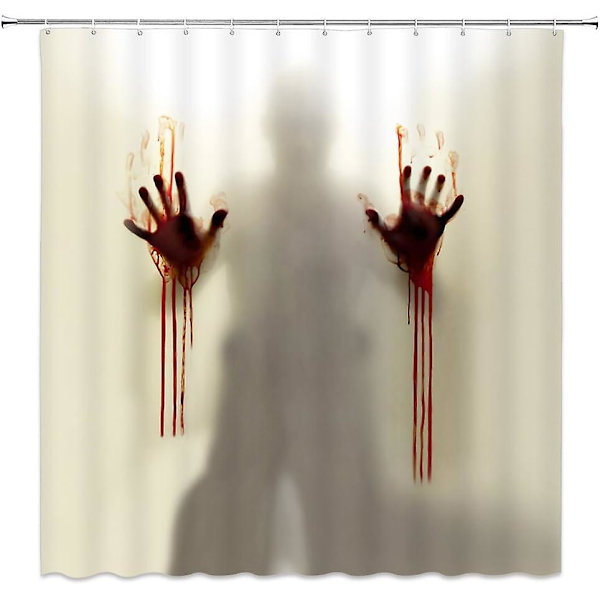 Halloween bruseforhæng dekoration horror spøgelse badeværelse gardin maskinvaskbar vandtæt stof badeværelse dekorationssæt med krog 70,87x70,87inch