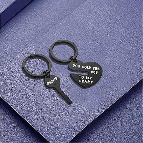 Par Keychain för Honom och Henne Alla Hjärtans Dag Presenter till Pojkvän och Flickvän Hjärtlås Evig Kärlek