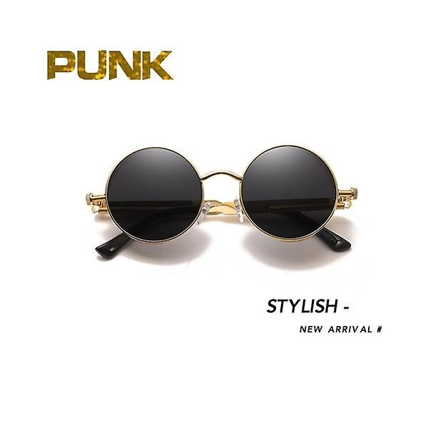 Goottilainen steampunk-aurinkolasit, muodikkaat pyöreät aurinkolasit A2