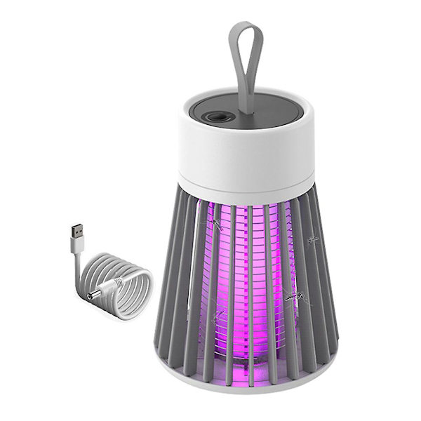Hängande krok elektrisk avvisande lampa multifunktionell laddningsbar avvisande fälla lampa för vardagsrum sovrum（Uppladdningsbar，Grå）