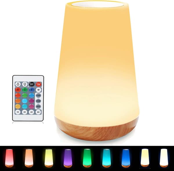 LED Natlampe: Berøring, Genopladelig, Farveskiftende