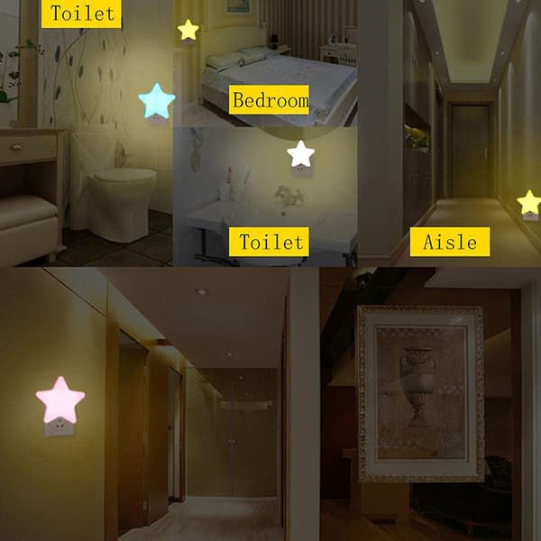 2024.LED Sensorstyret Nattelys Mini Stjerneformet LED Nattelys