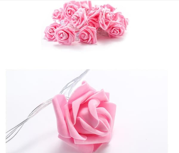 3m batteridrivna 20 LED-fe-ljus - Dusty Pink Roses 5cm