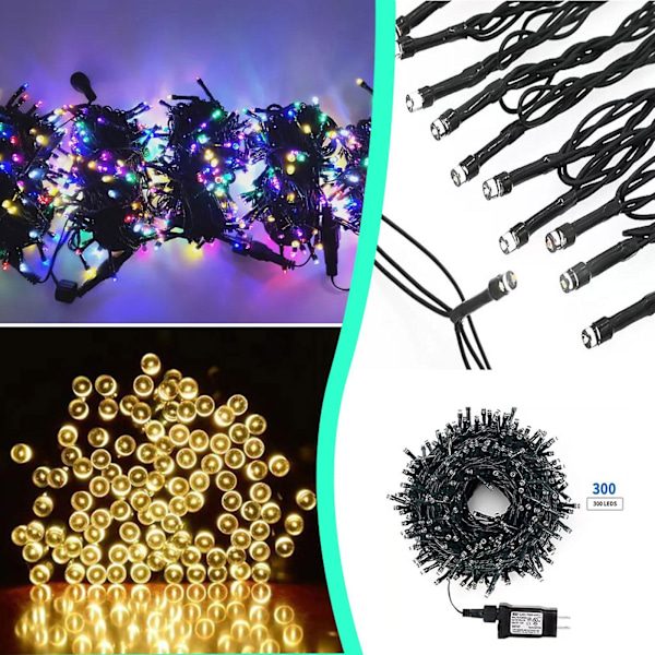 Juldekoration 24V Utomhus 30M 300 Leds Batterier Heminredning Fester Bröllop