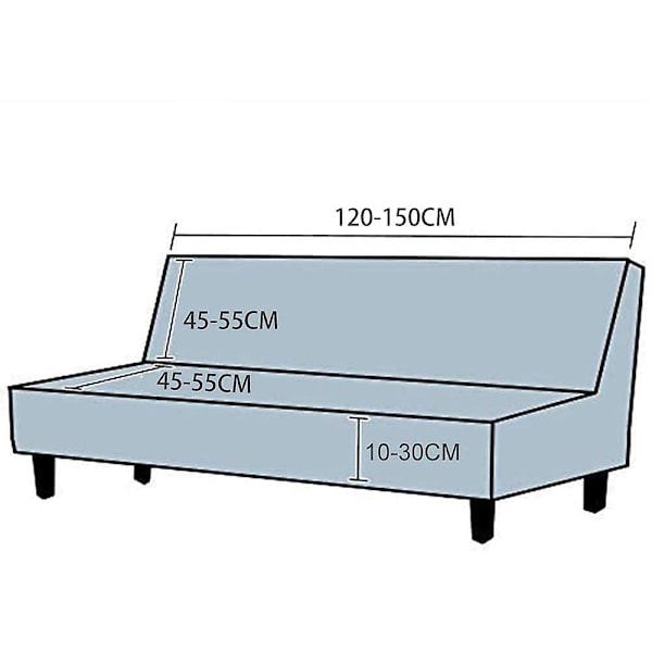 Sofaovertrekk uten armlener stretch overtrekk for sovesofa