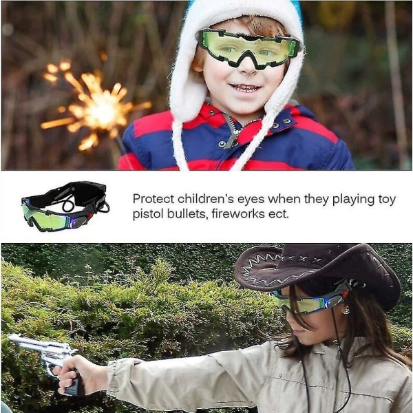 Nattsynsglasögon för barn, justerbara LED nattsynsglasögon med uppfällbara gröna linser, spionglasögon för nattsyn