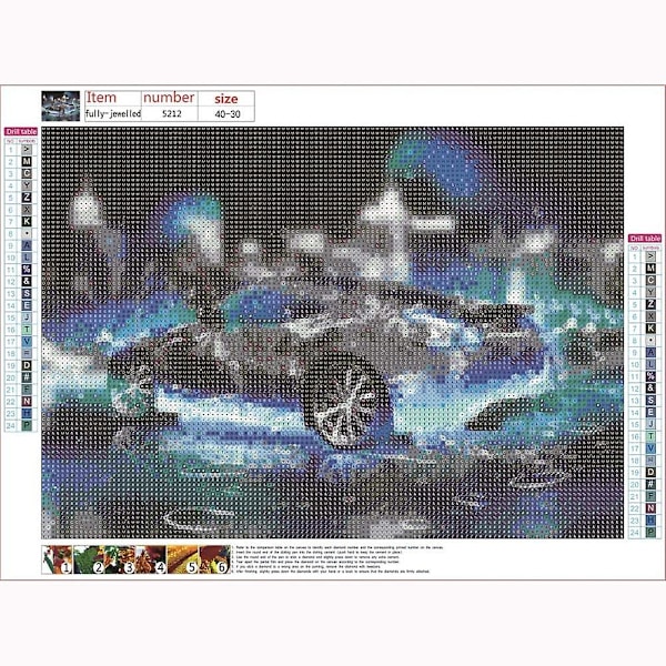 2024 Timanttimaalaus Täydelliset Sarjat, Maalaus Aikuisille, Timanttikirjonta Hartsi Ristipisto Koti Dekoraatio Olohuone Makuuhuone, Auto 40X30cm