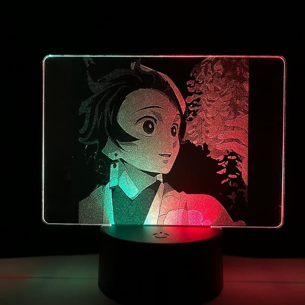 Led Natlys Anime Akryl Indgraveret Dobbelt Farve