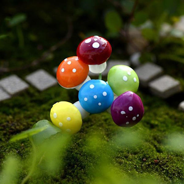 100 stk fargerik kunstig soppmodell plante actionfigur miniatyr (rød)