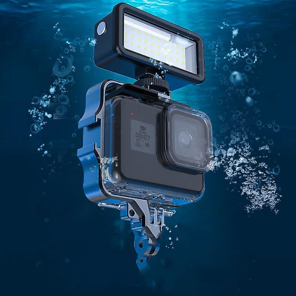 Ipx8 vattentät dimbar power undervattensljus med 8 färgfilter och vertikalt fäste i aluminiumlegering för Gopro Hero 11/10/9 Insta360 X3/dji Act