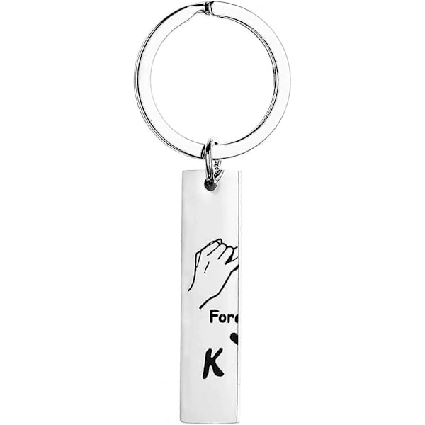 Par Keychain för Par - Söt Mini Matchande Löfte Nyckelring Kung Drottning För Alltid Kärlek Hjärta Smycken för Honom Hennes Flickvän Pojkvän Man Fru Present