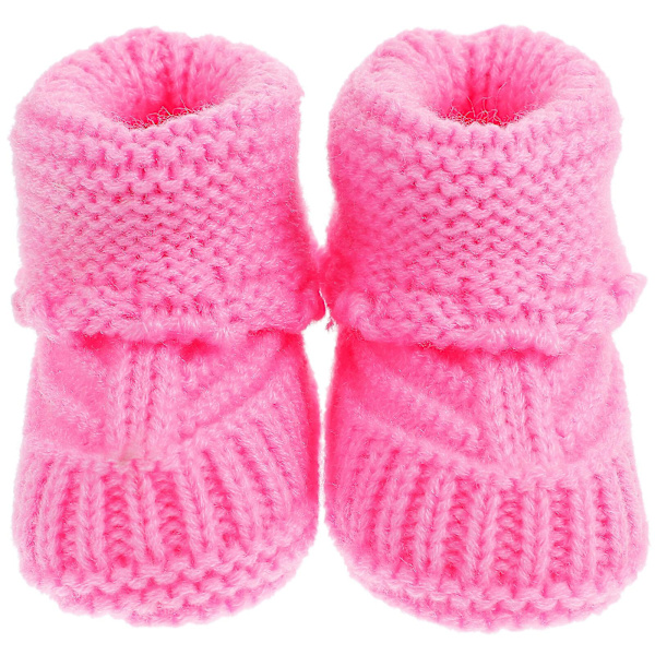 1 Pari Vauvan Neulomakengät Villasta Lanka Käsinkudotut Virkatut Tossut Pikkulasten Virkatut Kengät（5X7X10CM，Pink）