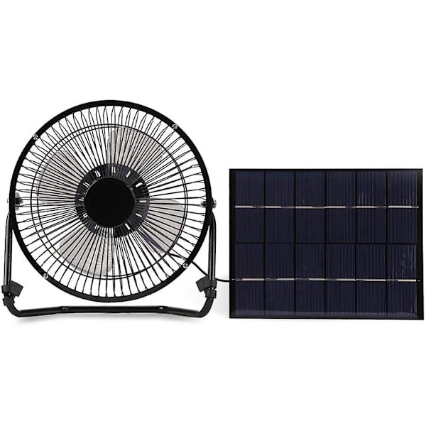 Bärbar 5,2W fläkt med USB-solpanel för utomhusventilation, båtliv, fiske och camping