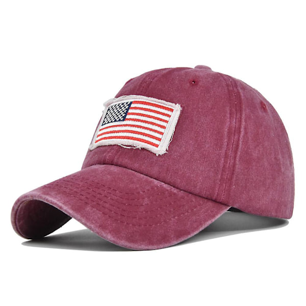 Vintage Amerikansk Flag Broderet Baseball Cap Broderet Cap Vasket Distressed Sol Visir Buet Skygge Hat
