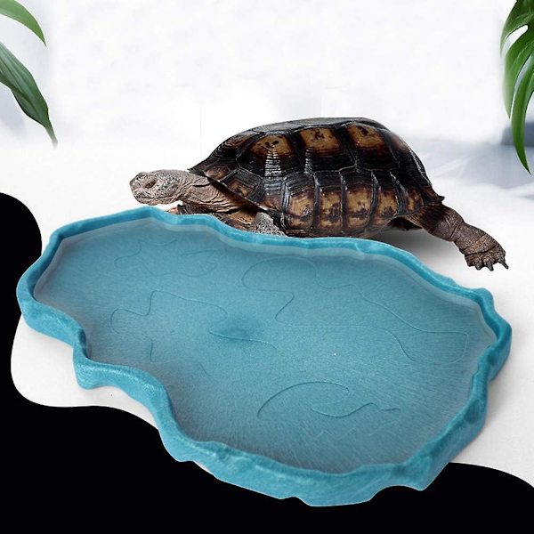 Reptilmatare - Hållbar harts terrariemat och vattenskål för sköldpadda, ödla, kameleont, leguan