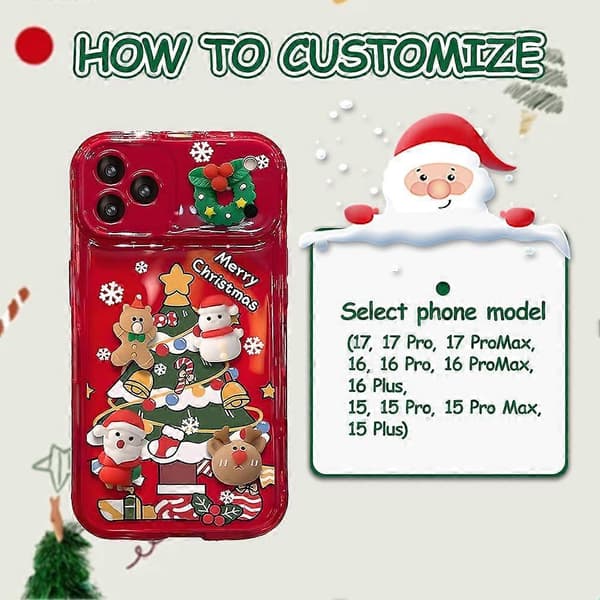 Festival-telefondeksel til iPhone 17 Bling Glitrende Skinnende Deksel Gave Red