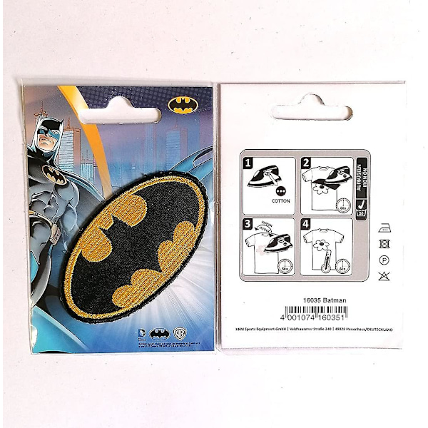 Dww-Ecusson - Batman 'Logo' - keltainen - 5,5 x 9,5 cm - kirjotut kangasmerkit silittämällä