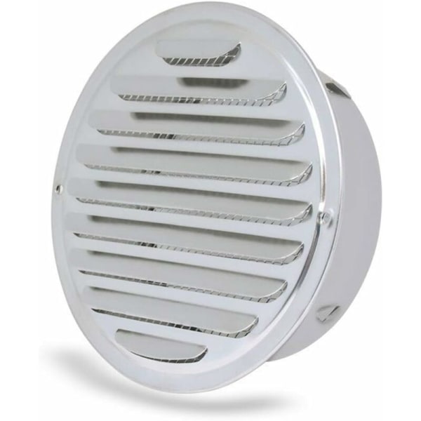 Ventilationsgitter - Rundt ventilationsgitter, hul til ventilationsgitteret i rustfrit stål, netventil, rundt udstødningsrørs udluftningsgitter, ø 100 mm