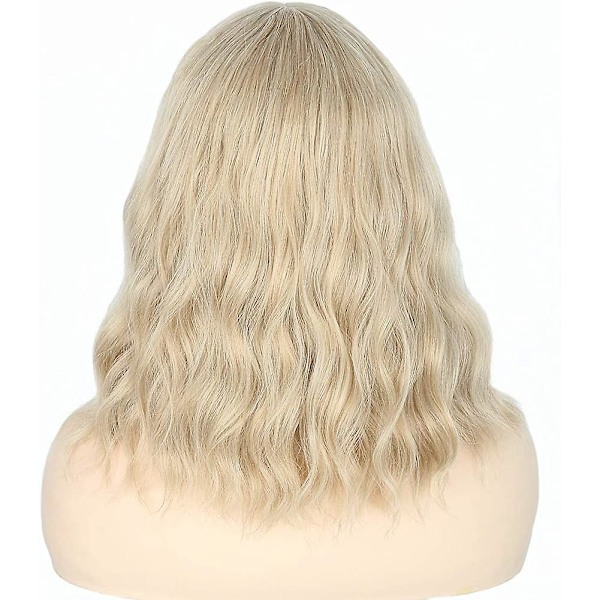 Blond parykk for kvinner parykk med frynser mote daglig bruk syntetisk parykk (blond) Acsergery gave