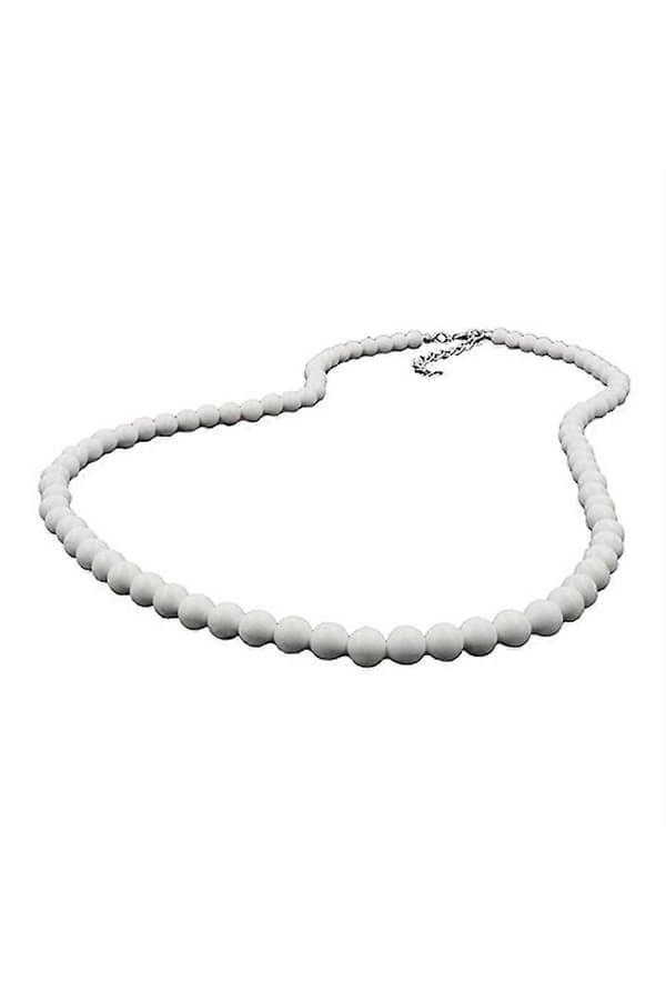 Halsband Pärlor 6mm Vit-glänsande 80cm - Gl02177-80