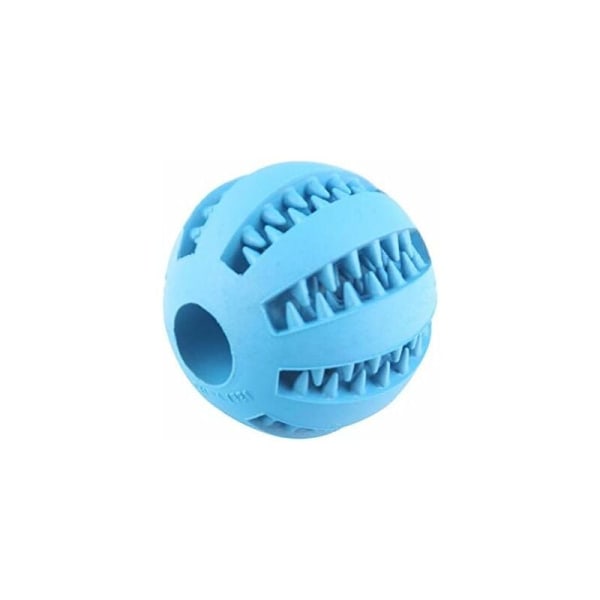 Interaktiv leksaksboll för hundar och katter för tandrengöring, gummituggboll, IQ-träningsboll, leksak för hundar, valpar och katter (7 cm, blå) - DKSFJKL