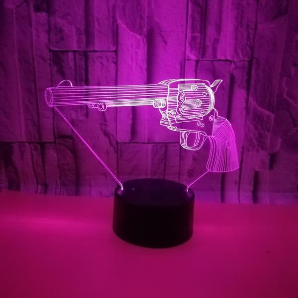 Optisk illusjon 3D pistol nattlys 16 farger